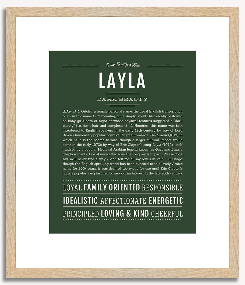 AVENGER トレーディングカード LAYLA ASHLEY & NEI 1 Layla Personalized Name Meaning Art Prints – Name Stories