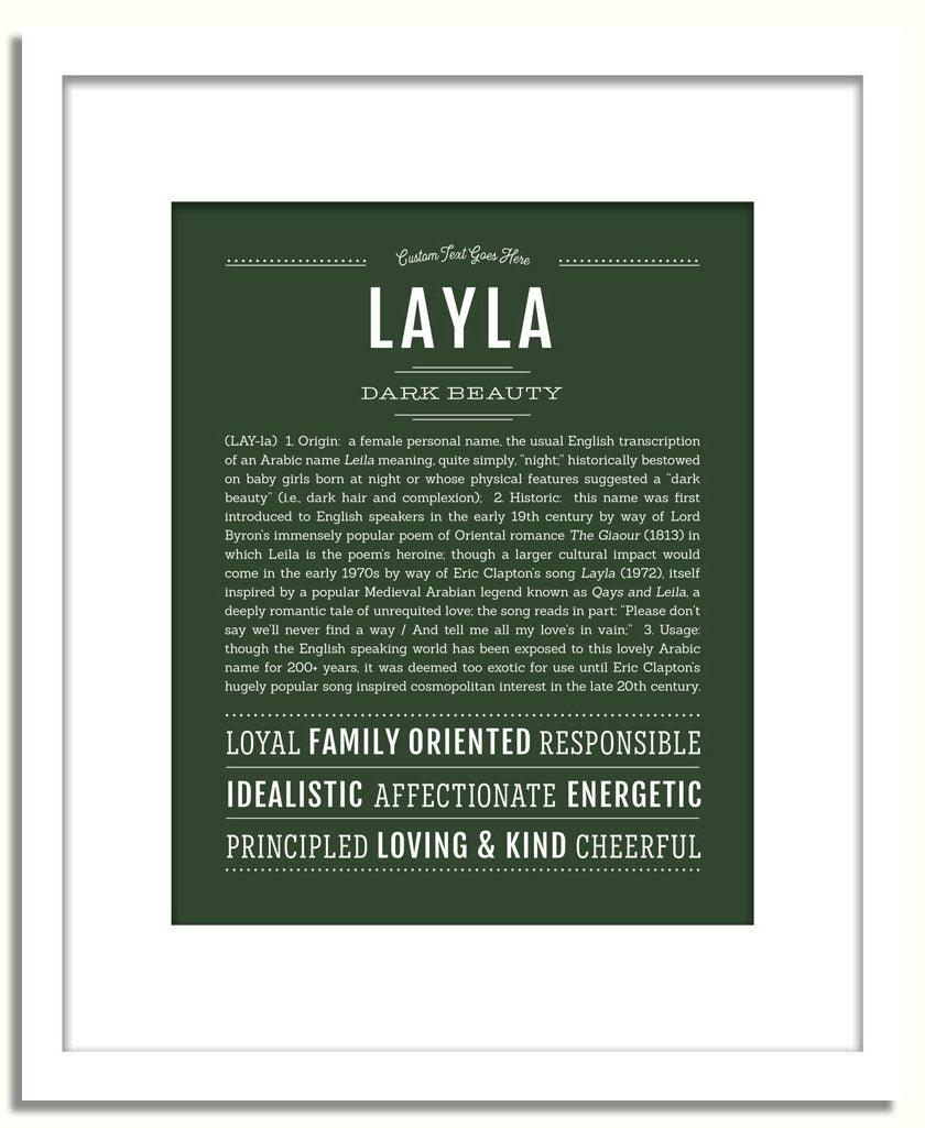 Layla Personalized Name Meaning Art Prints – Name Stories