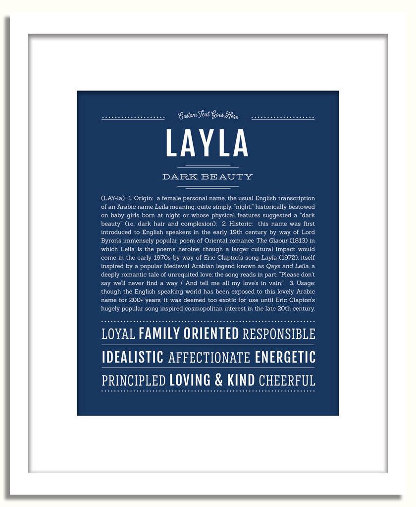 AVENGER トレーディングカード LAYLA ASHLEY & NEI 1 Layla Personalized Name Meaning Art Prints – Name Stories