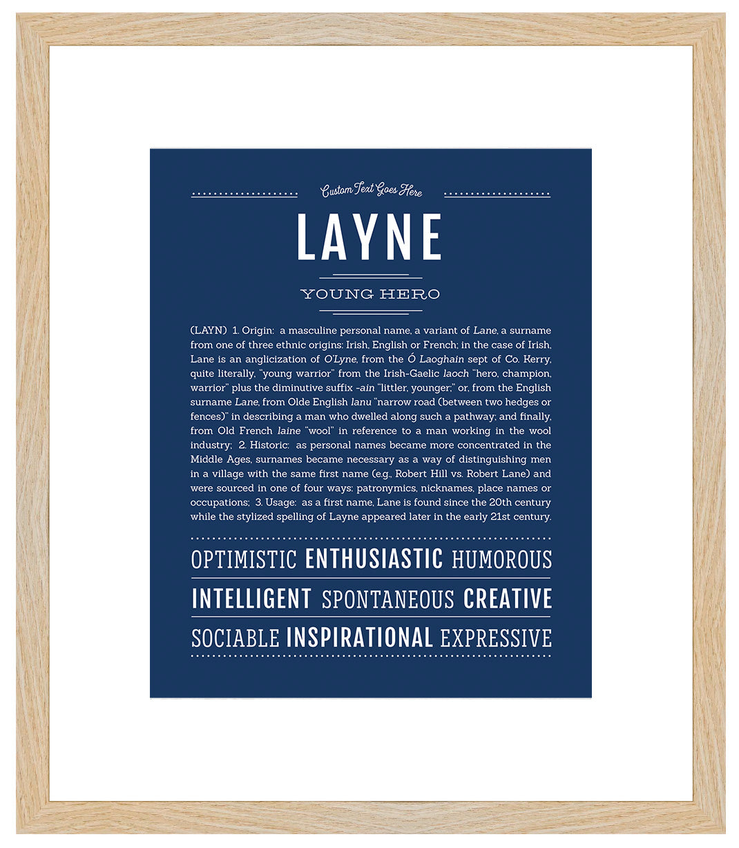 Layne (male) | Name Art Print