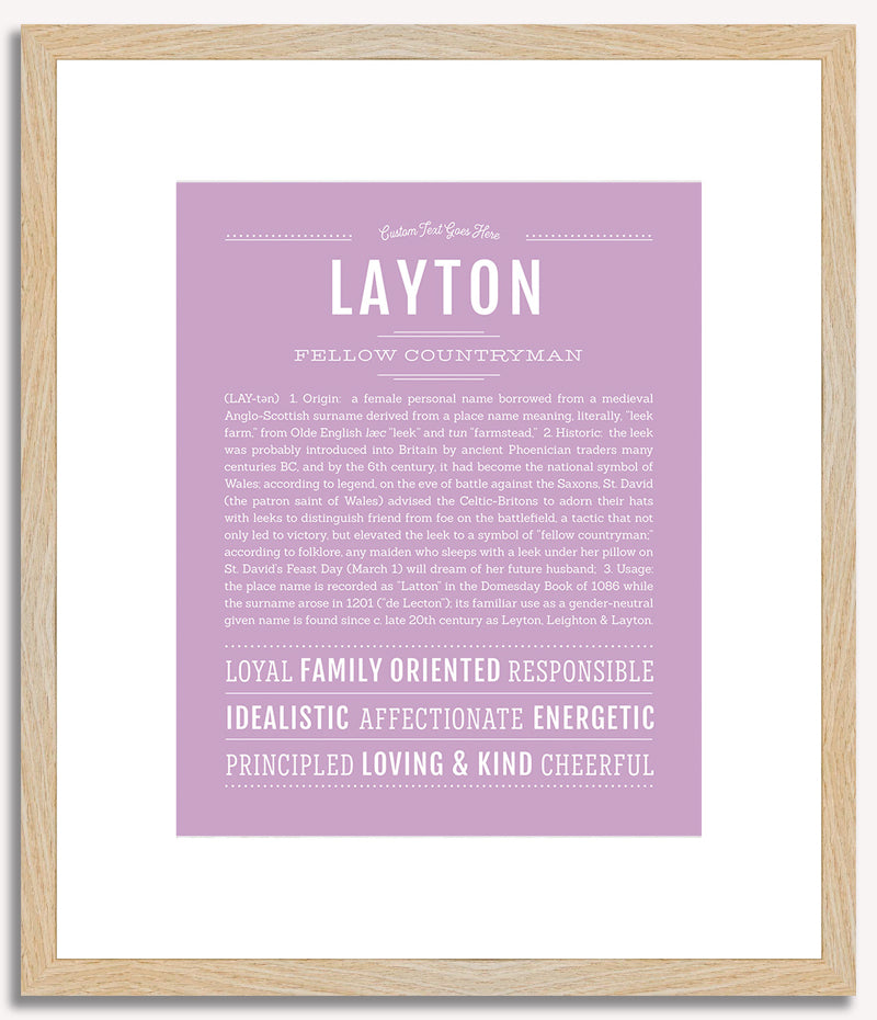 Layton (female) | Name Art Print