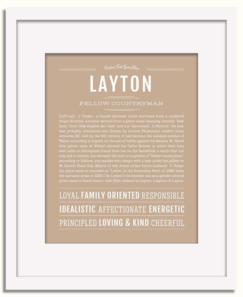 Frame Options | Tan | White Frame, Matted