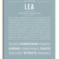 Lea Personalized Name Meaning Art Prints – Name Stories