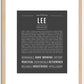 Lee (female) | Name Art Print