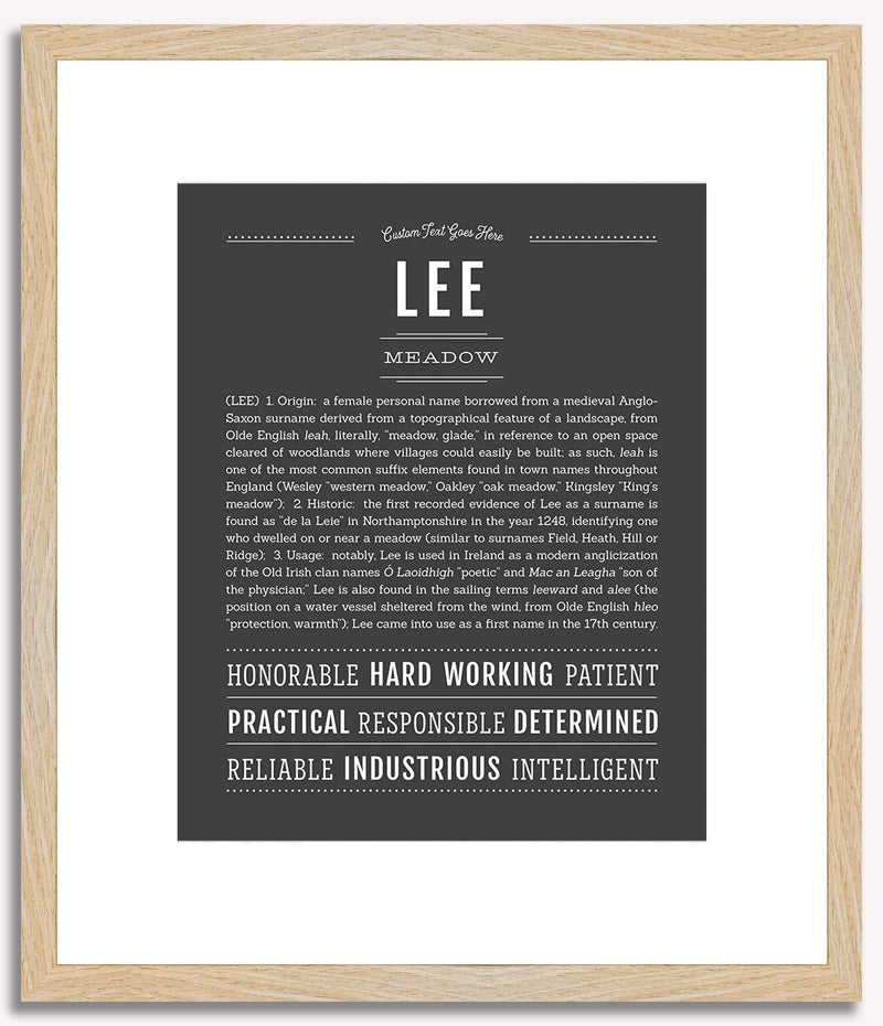 Lee (female) | Name Art Print