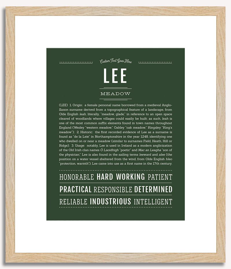 Lee (female) | Name Art Print