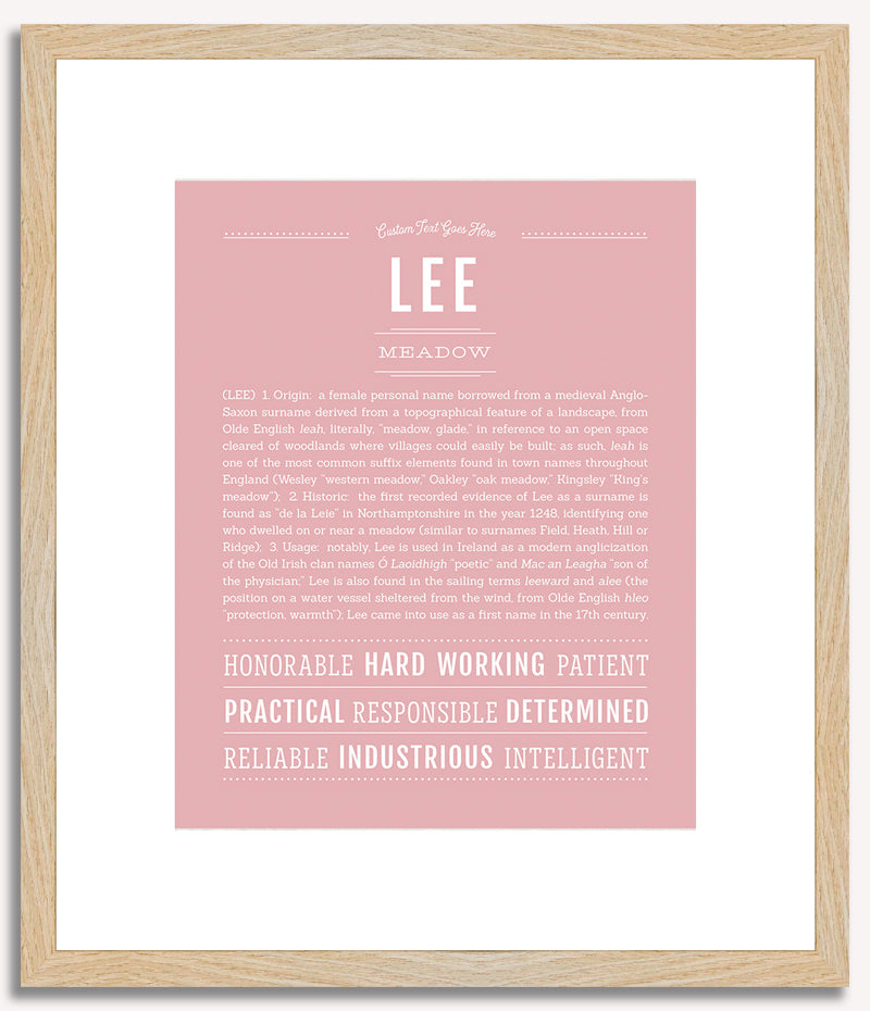 Lee (female) | Name Art Print