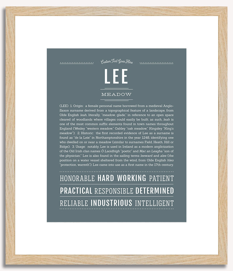 Lee (female) | Name Art Print