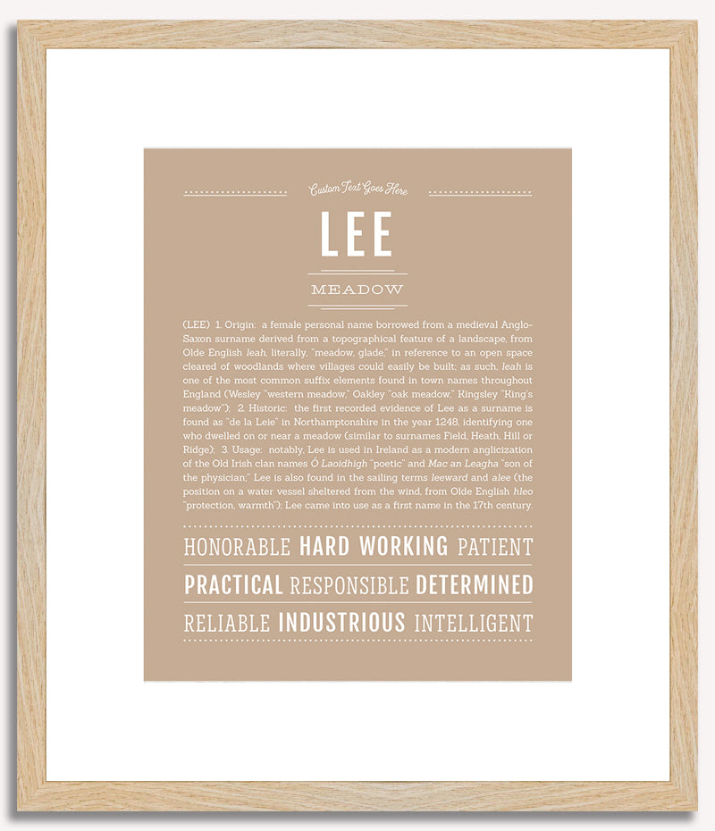 Lee (female) | Name Art Print