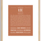 Lee (female) | Name Art Print