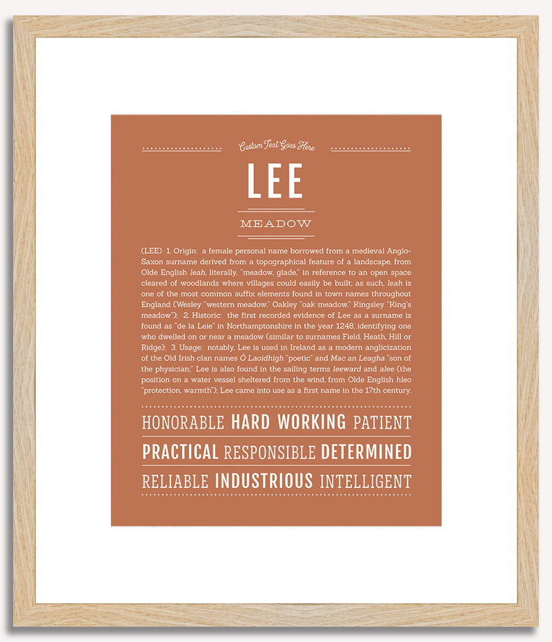 Lee (female) | Name Art Print