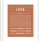 Leeya | Name Art Print
