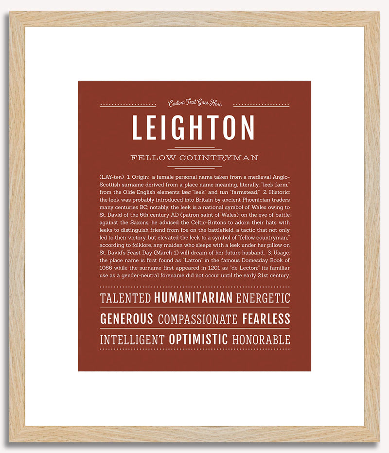 Leighton (female) | Name Art Print