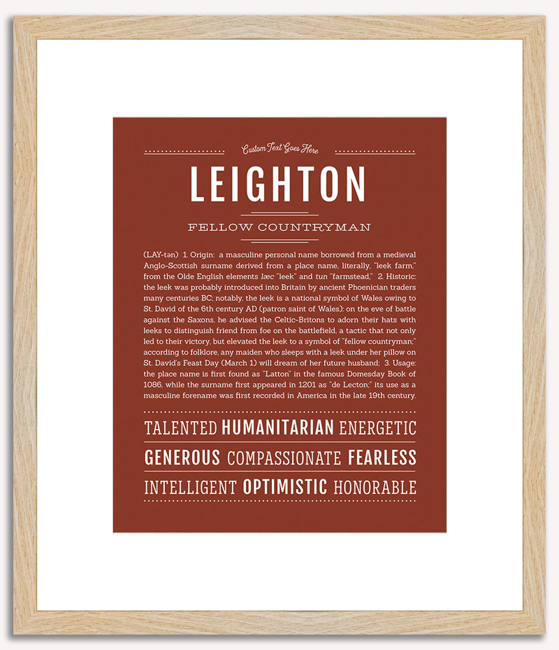 Leighton (male) | Name Art Print