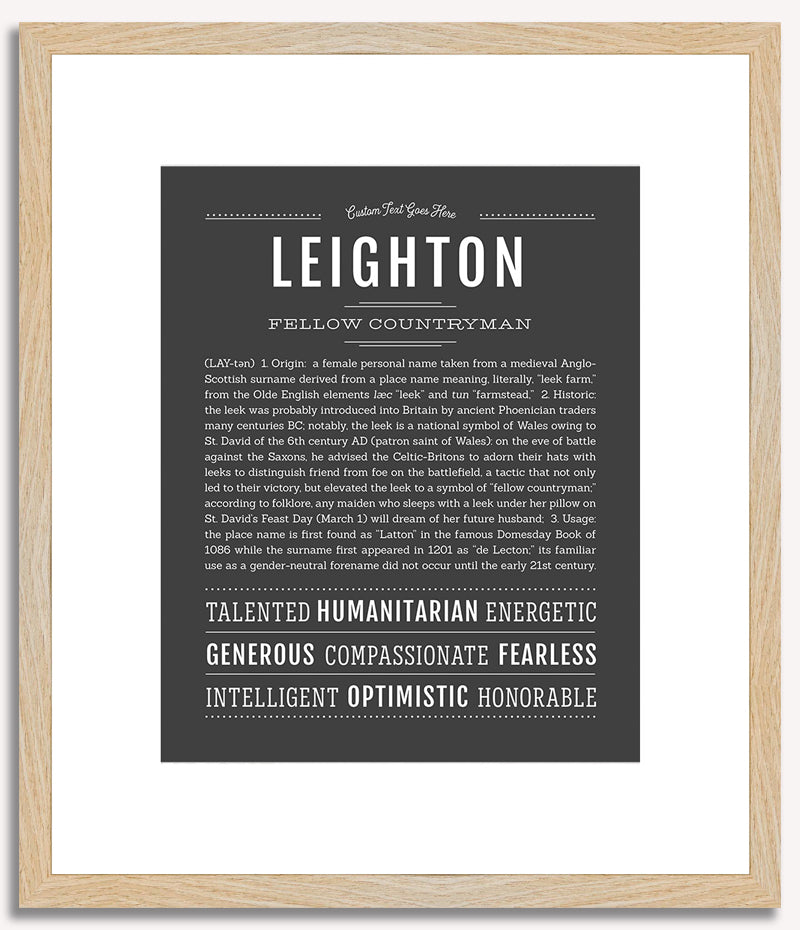 Leighton (female) | Name Art Print