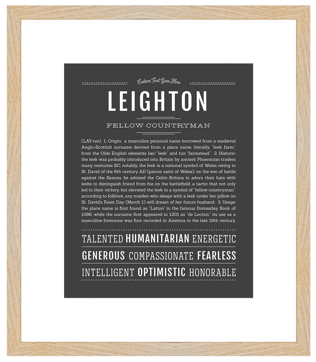 Leighton (male) | Name Art Print