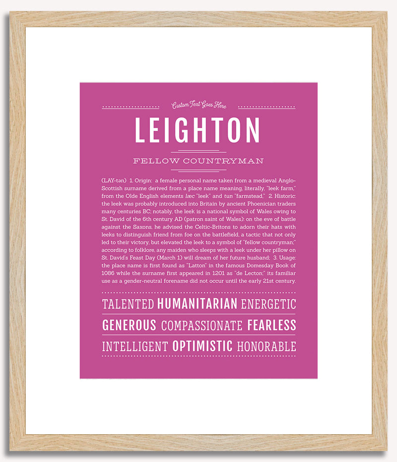 Leighton (female) | Name Art Print