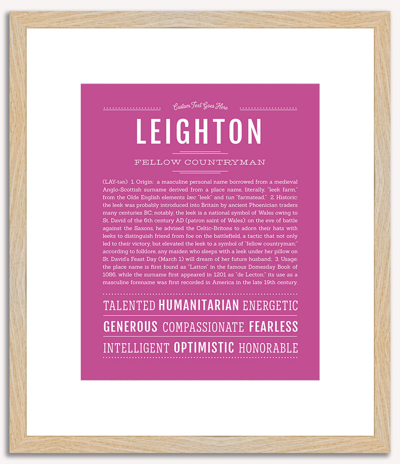 Leighton (male) | Name Art Print