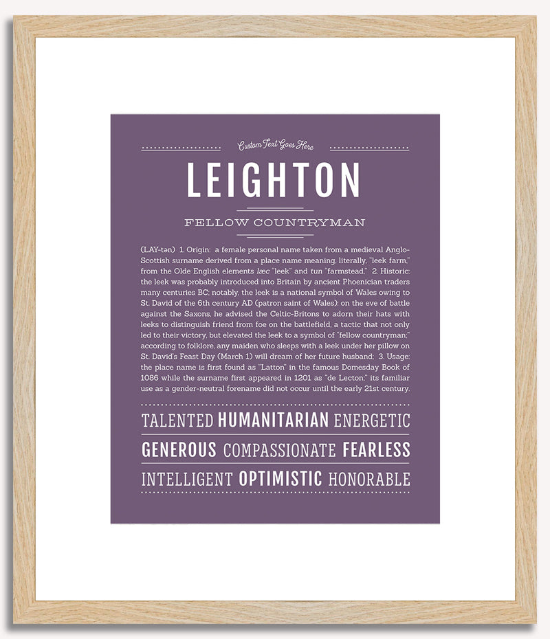 Leighton (female) | Name Art Print