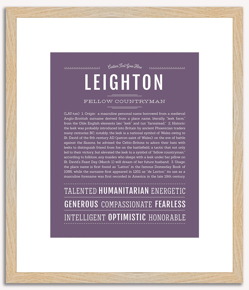 Leighton (male) | Name Art Print