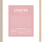 Leighton (female) | Name Art Print