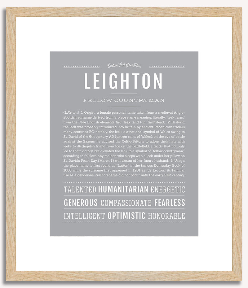 Leighton (female) | Name Art Print