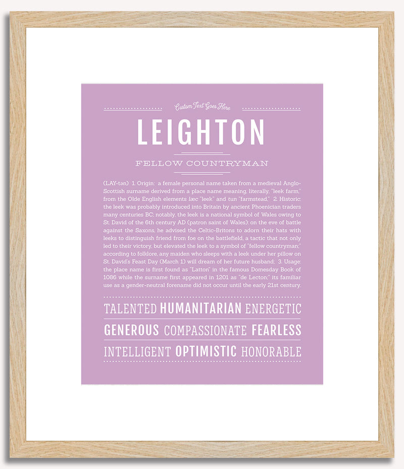 Leighton (female) | Name Art Print