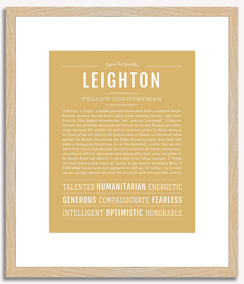 Leighton (female) | Name Art Print