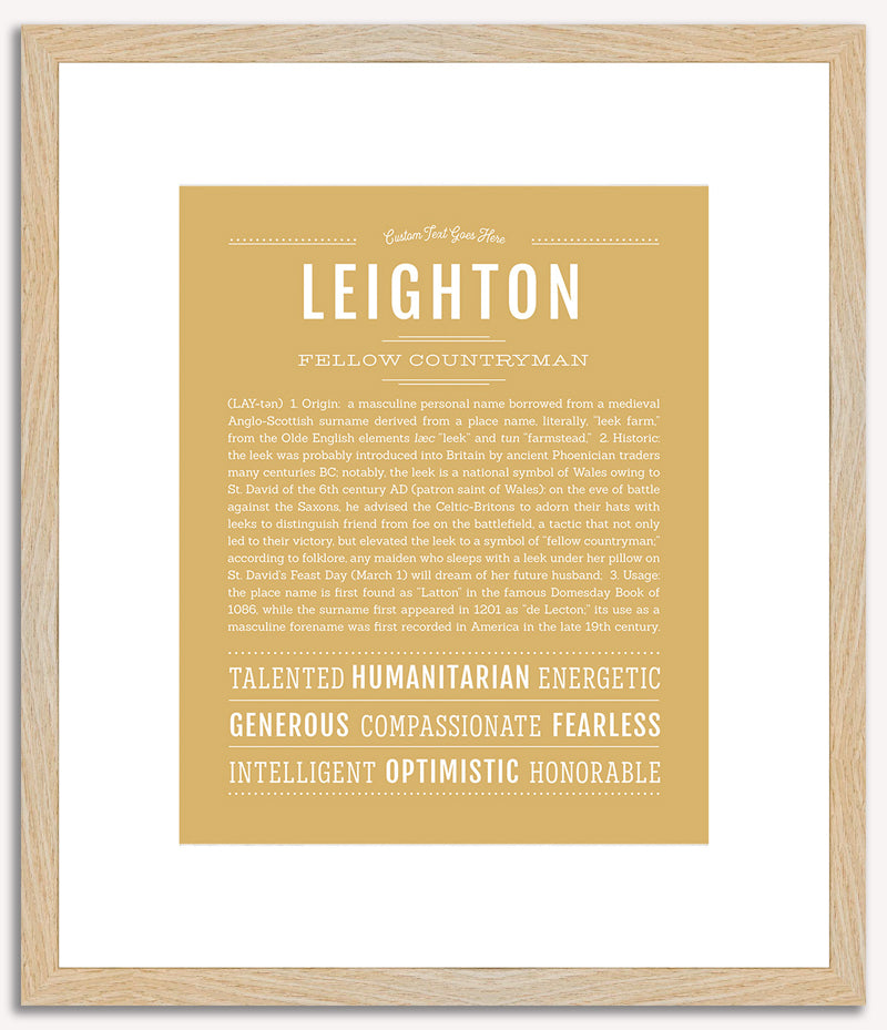 Leighton (male) | Name Art Print