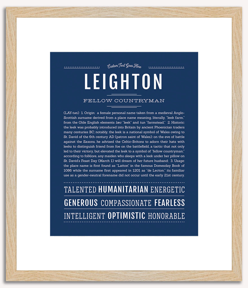 Leighton (female) | Name Art Print