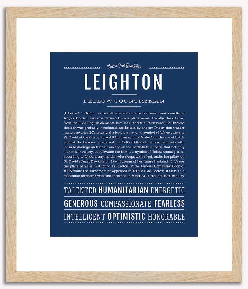 Leighton (male) | Name Art Print