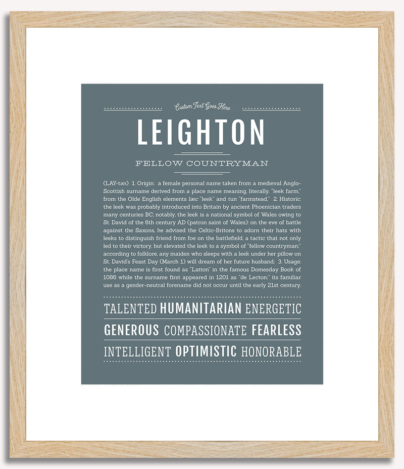 Leighton (female) | Name Art Print