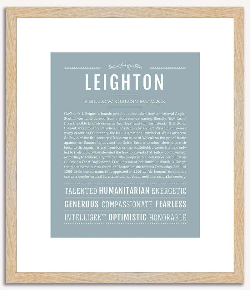 Leighton (female) | Name Art Print