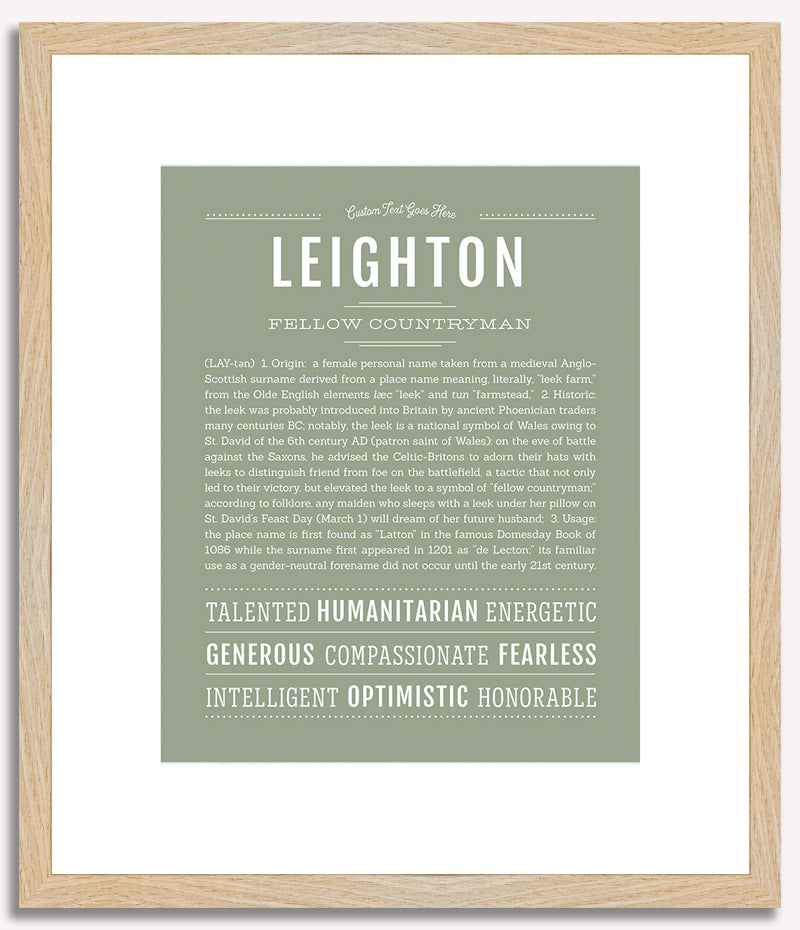 Leighton (female) | Name Art Print