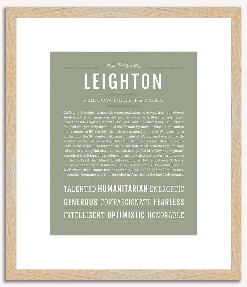 Leighton (male) | Name Art Print