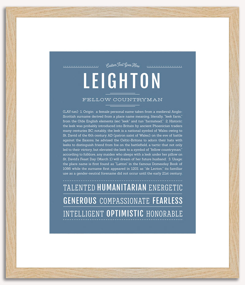 Leighton (female) | Name Art Print