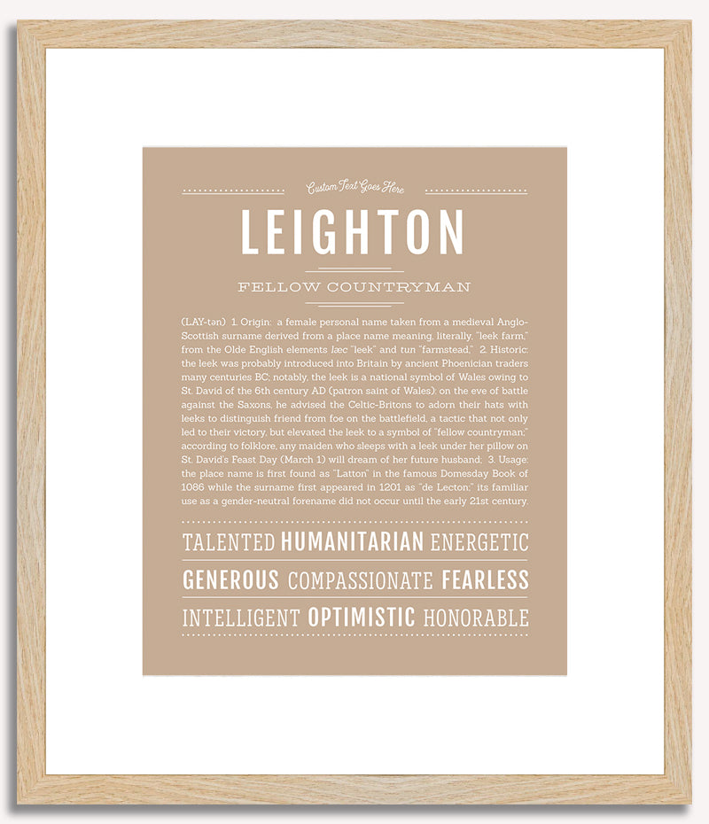 Leighton (female) | Name Art Print