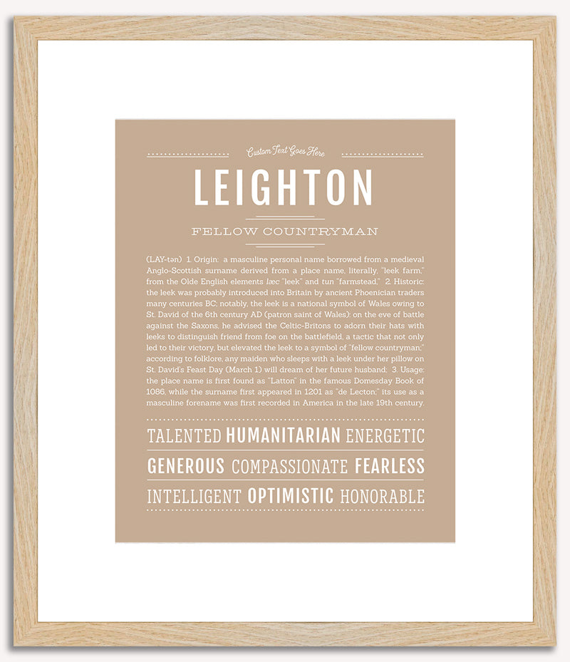 Leighton (male) | Name Art Print