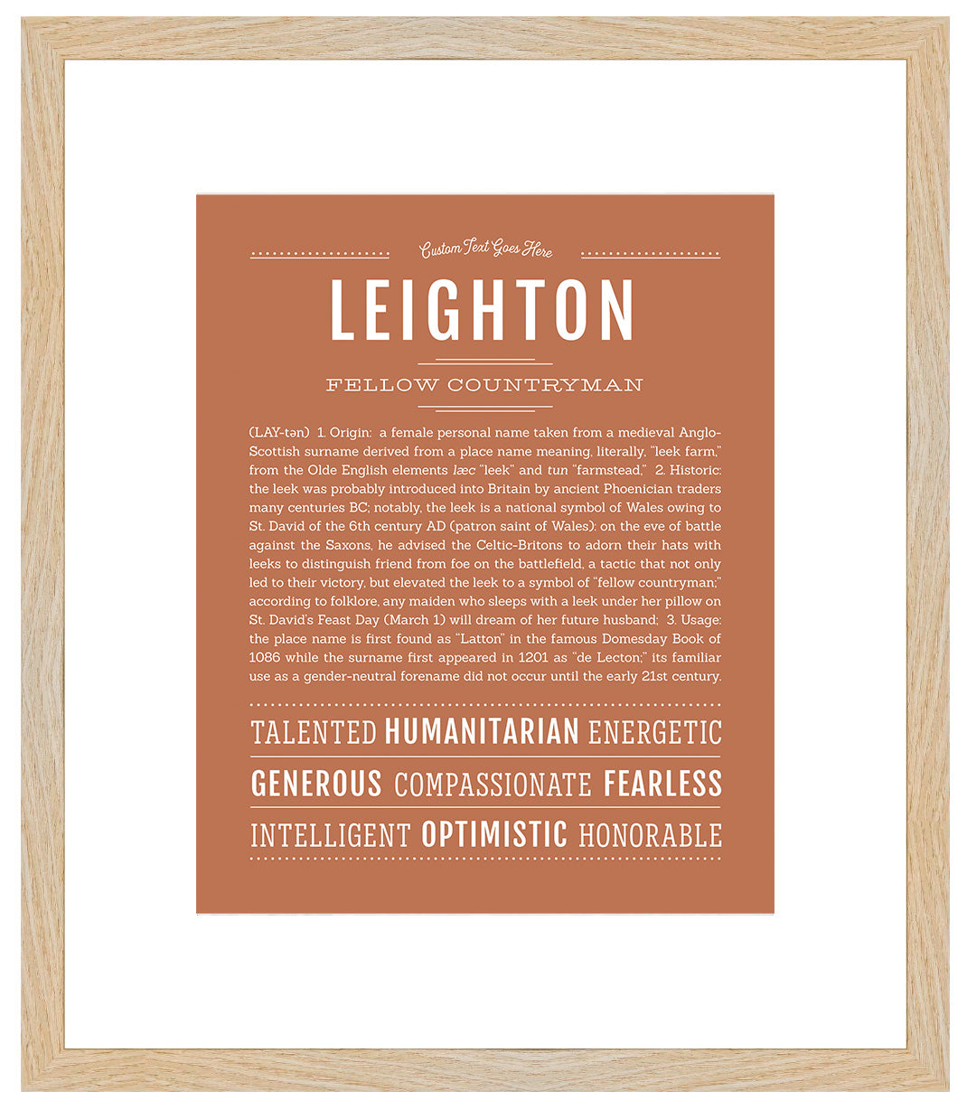 Leighton (female) | Name Art Print