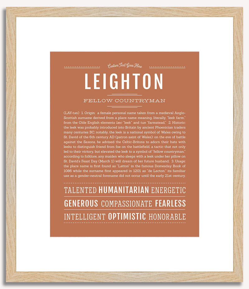 Leighton (female) | Name Art Print