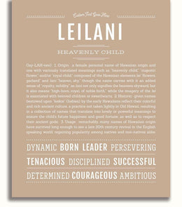 Leilani | Name Art Print – Name Stories