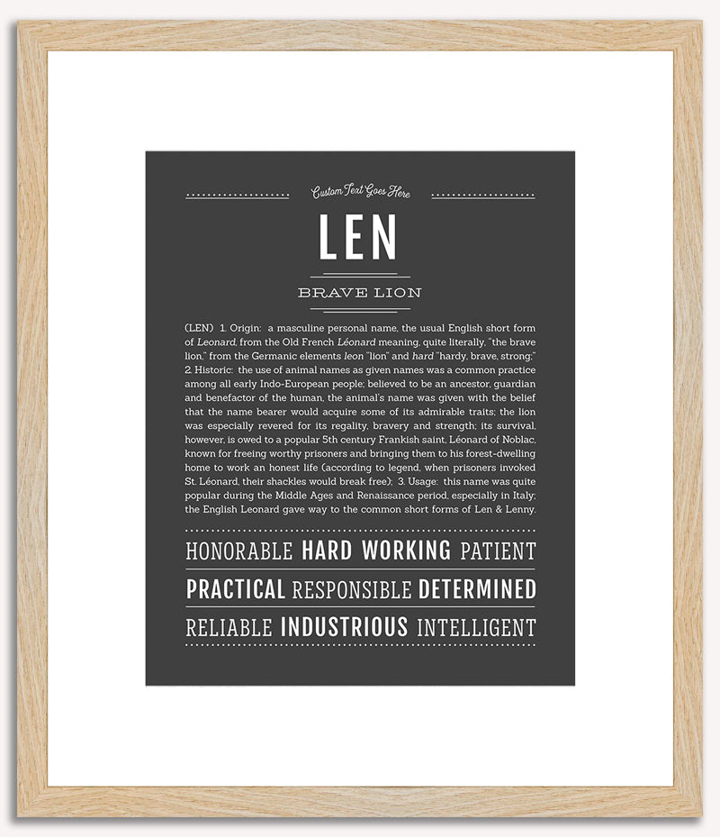 Len | Name Art Print