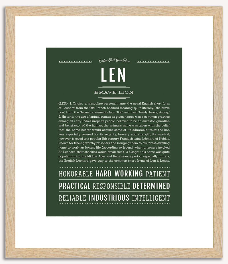 Len | Name Art Print