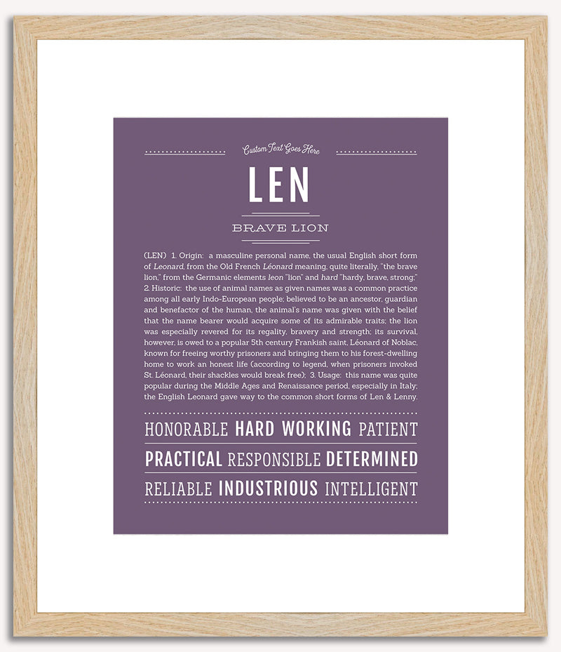 Len | Name Art Print