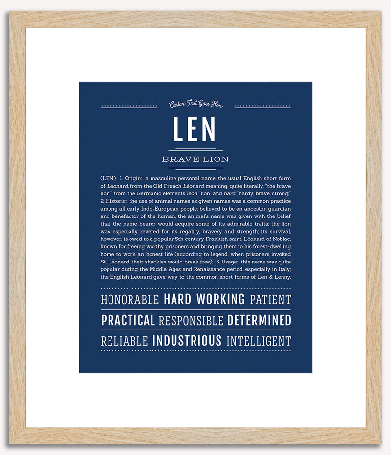 Len | Name Art Print