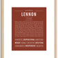 Lennon (female) | Name Art Print