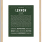 Lennon (female) | Name Art Print