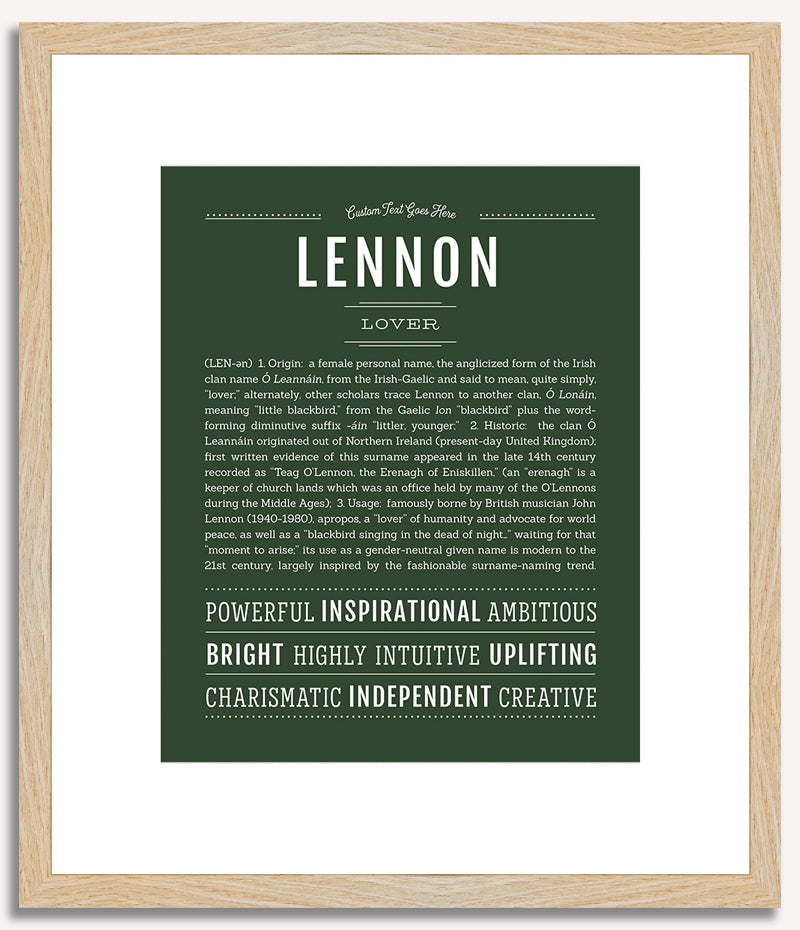 Lennon (female) | Name Art Print