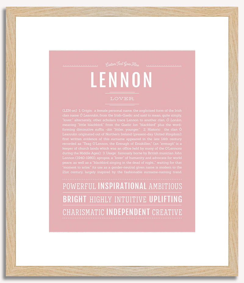 Lennon (female) | Name Art Print