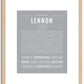 Lennon (female) | Name Art Print